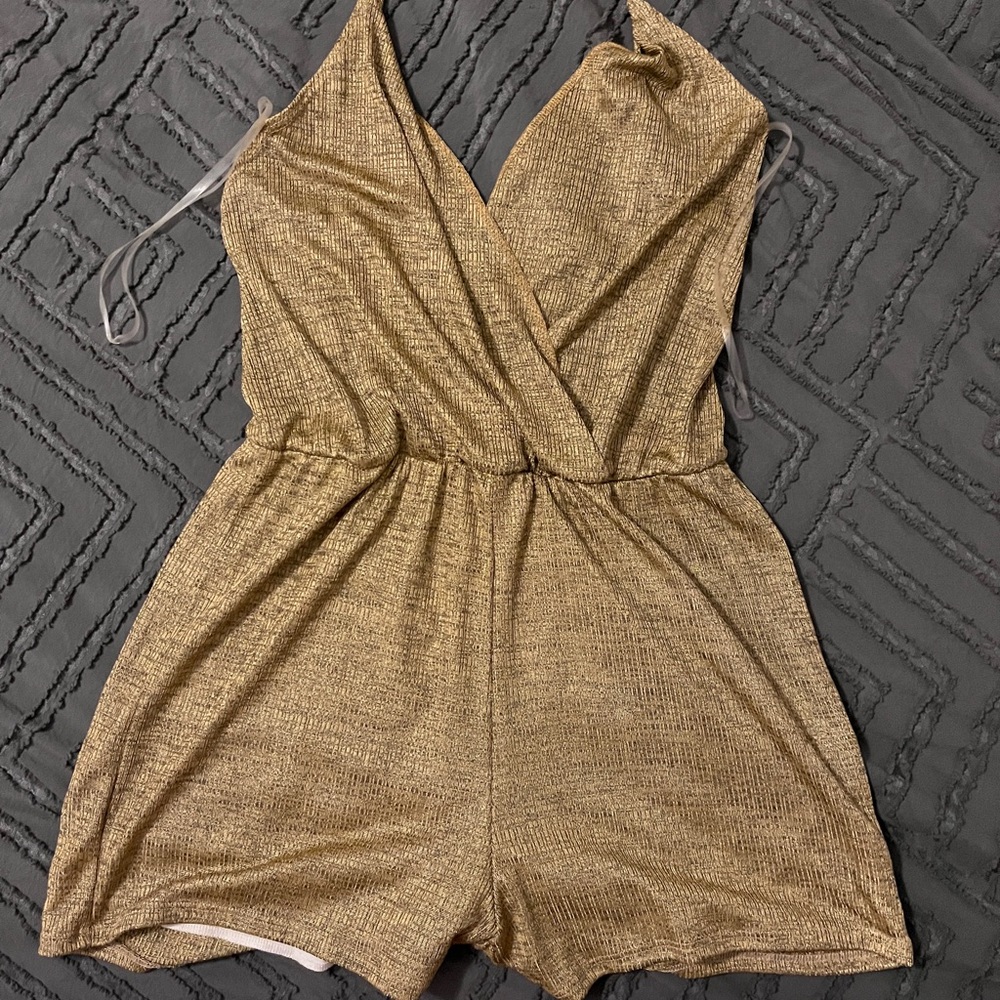 Elegant Gold Women's Romper